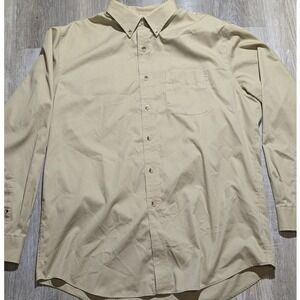 L.L. Bean Men's Tan Shirt Size L-REG Wrinkle Resistant 100% Cotton